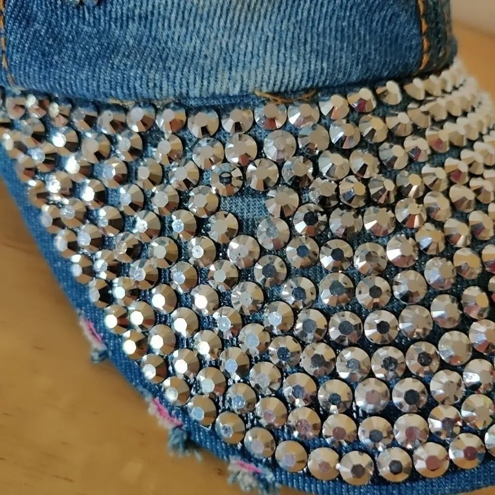 Westend embellished distressed denim hat